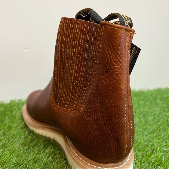 Men's Best Half Work Boots Pull On Leather Tan Botin Trabajo oil Water Resistant - Picture 10 of 10